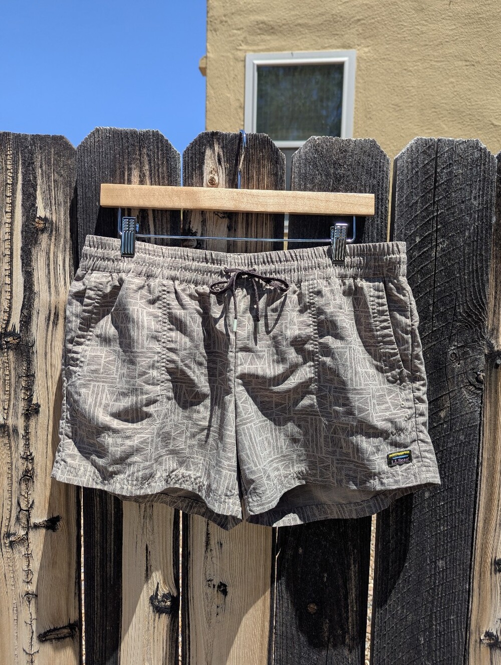 L.L. Bean Women's Taupe Patterned Athletic Shorts